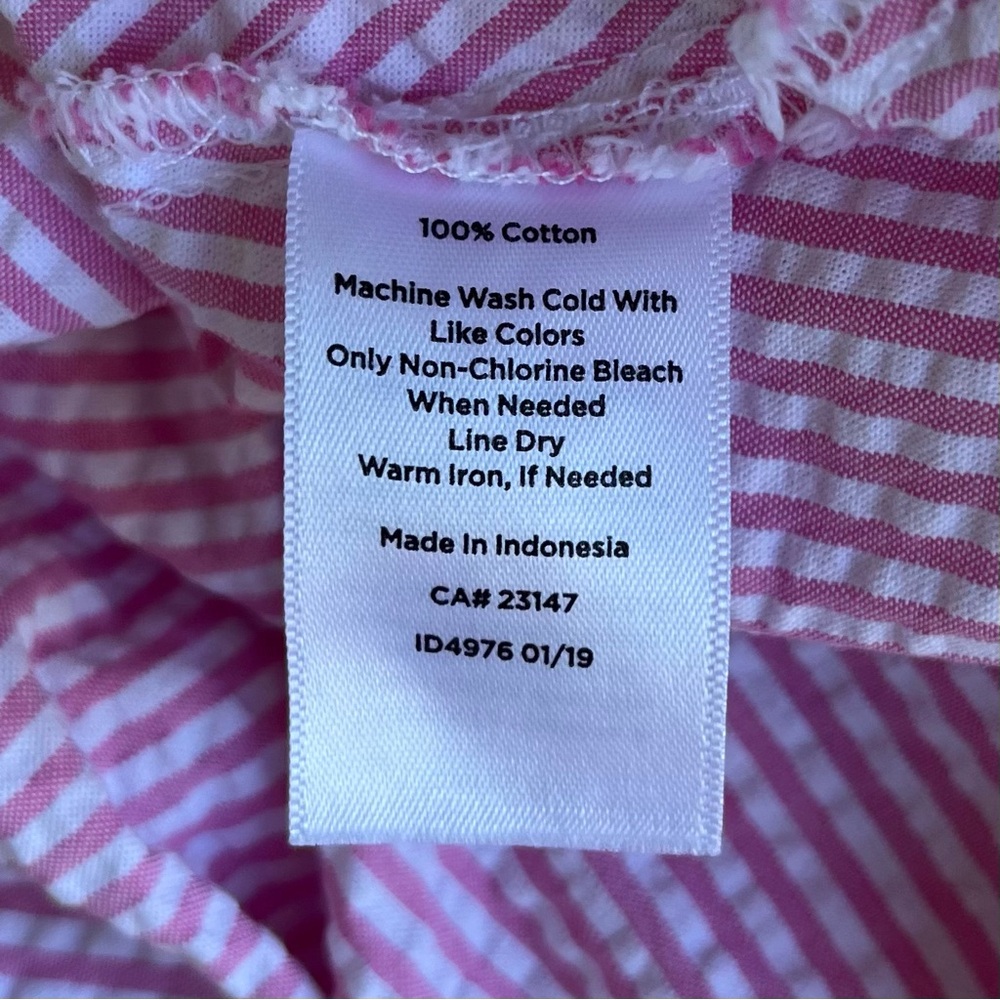 •Talbots• Pink and White Seersucker Fit & Flare Dress - Size 12 - Picture 8 of 9